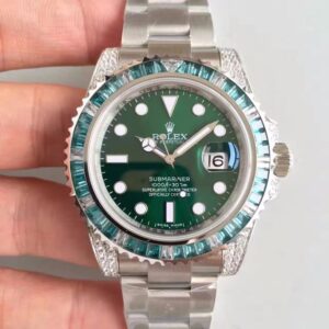 Rolex Submariner Date 116610LV Noob Factory V9 Green Dial Diamond