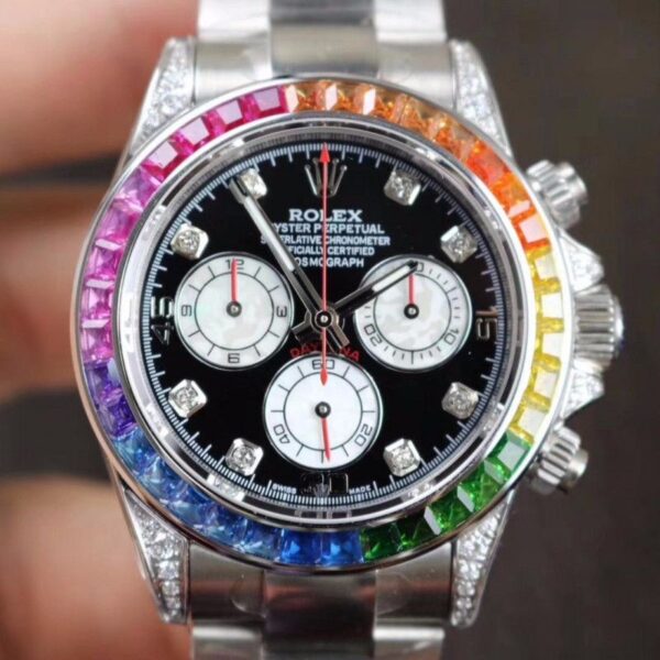 Rolex Daytona Cosmograph Rainbow 116595RBOW BL Factory Black Dial