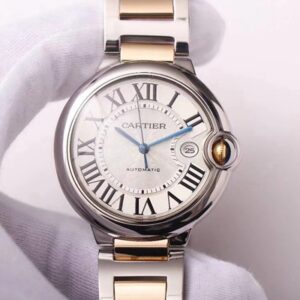 Ballon Bleu de Cartier W69009Z3 Wrap Gold V9 Factory Silver White Dial