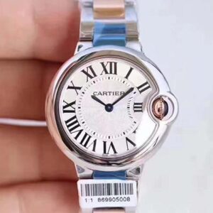 Ballon Bleu De Cartier Ladies W6920033 36MM V6 Factory White Textured Dial