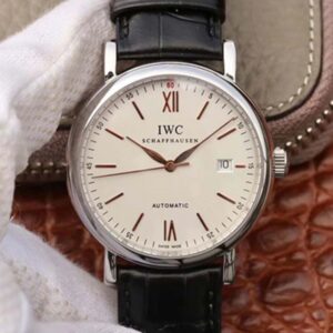 IWC Portofino Automatic IW356501 MKS Factory Black Leather Strap White Dial