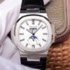 PF Factory Patek Philippe Nautilus 5726/1A-010 Moonphase Black Leather Strap