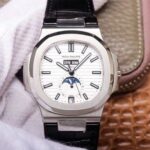 PF Factory Patek Philippe Nautilus 5726/1A-010 Moonphase Black Leather Strap