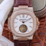 Patek Philippe Nautilus Jumbo 5711 Rose Gold Tourbillon 2018 R8 Factory White Dial