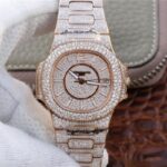 Patek Philippe Nautilus Jumbo 7021/1R-001 Full Paved Diamonds Dial