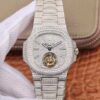 Patek Philippe Nautilus Jumbo 5711 Tourbillon R8 Factory 18K White Gold Diamond Dial