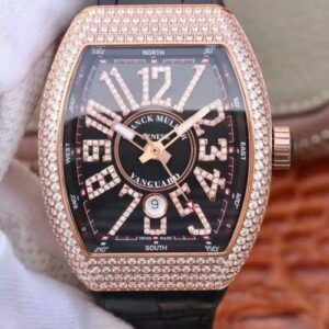 Franck Muller Vanguard 18K Rose Gold V45.SC.DT.D.NBR.CD.5N.NR Black Dial