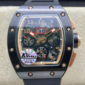 Richard Mille RM011 KV Factory Black Strap Replica Watches - Luxury Replica