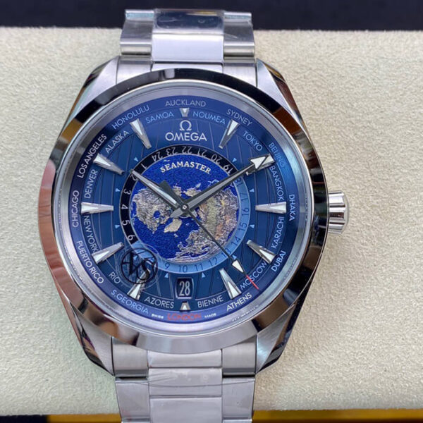 Omega Seamaster Aqua Terra GMT Worldtimer 220.10.43.22.03.001 VS Factory Stainless Steel Strap Replica Watches - Luxury Replica
