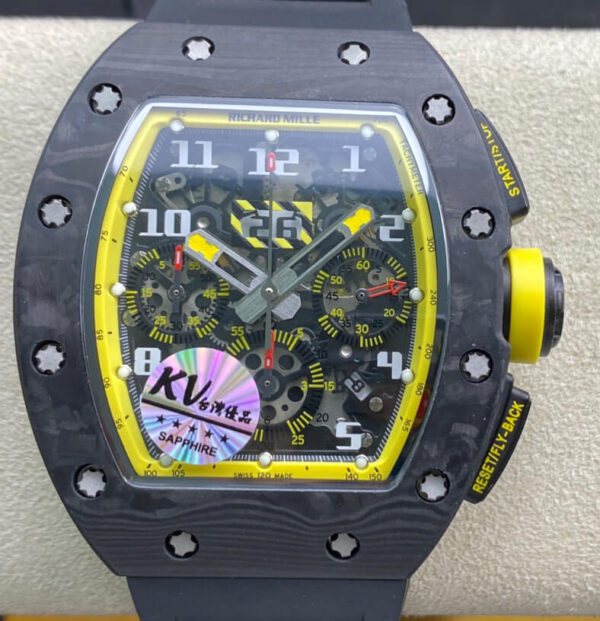 Richard Mille RM-011 KV Factory Rubber Strap Replica Watches - Luxury Replica