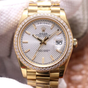 Rolex Day Date M228348RBR-0005 EW Factory Diamond-Set Bezel Replica Watches - Luxury Replica