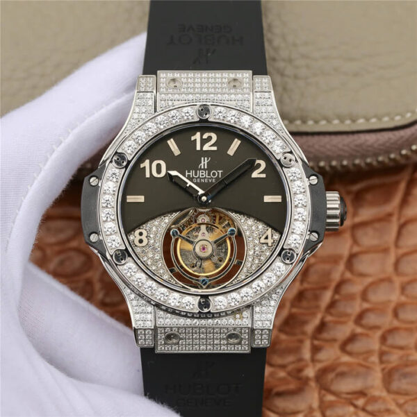 Hublot Big Bang Tourbillon Diamond-Set Bezel Replica Watches - Luxury Replica