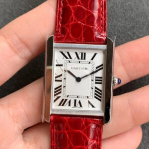 Cartier Tank W5200005 K11 Factory Red Strap Replica Watches - Luxury Replica