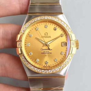 Omega 123.25.35.20.58.001 Diamond-Set Bezel | US Replica - 1:1 Top quality replica watches factory, super clone Swiss watches.