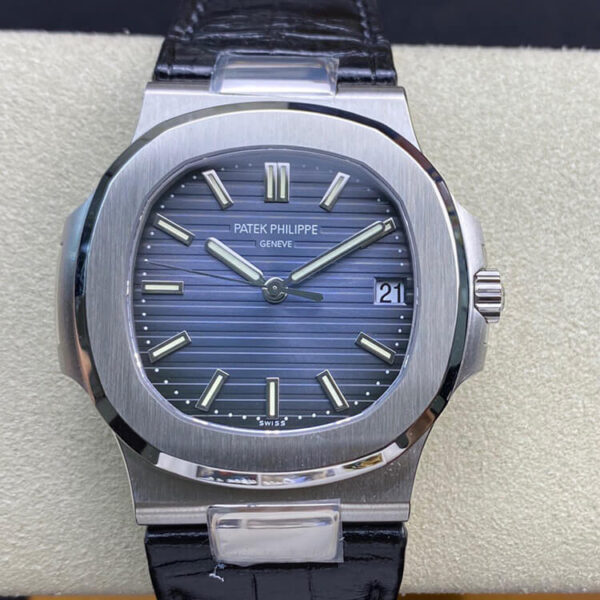 Patek Philippe 5711 Black Leather Strap | US Replica - 1:1 Top quality replica watches factory, super clone Swiss watches.