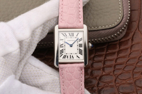 Cartier Tank Ladies K11 Factory Pink Strap Replica Watches - Luxury Replica