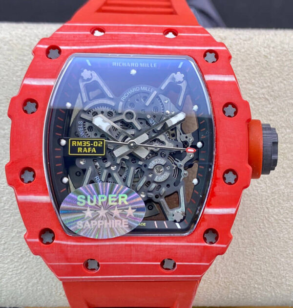 Richard Mille RM035-02 Red Rubber Strap | US Replica - 1:1 Top quality replica watches factory, super clone Swiss watches.