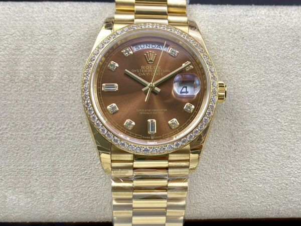 Rolex M128348RBR-0005 Gold Strap | US Replica - 1:1 Top quality replica watches factory, super clone Swiss watches.