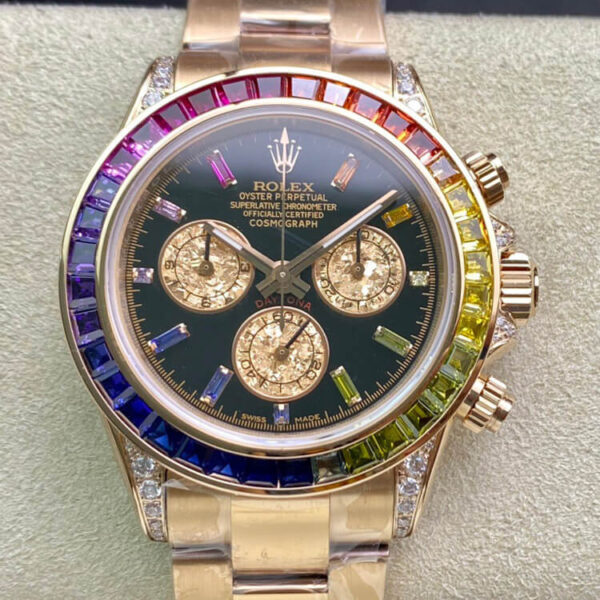 Rolex Daytona 116595 RBOW TW Factory Rose Gold Black Dial Replica Watches