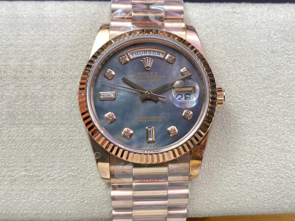 Rolex Day Date 118235 36MM GM Factory Gold Strap Replica Watches