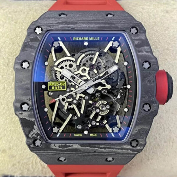 Richard Mille RM35-02 T+ Factory Skeleton Dial Carbon Fiber Replica Watches - Luxury Replica