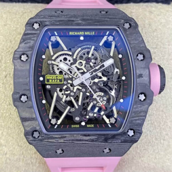 Richard Mille RM35-02 T+ Factory NTPT Carbon Fiber Skeleton Dial Replica Watches - Luxury Replica