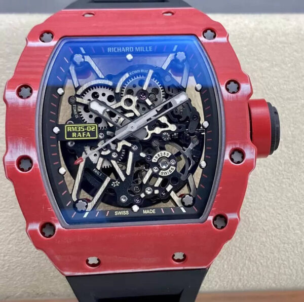 Richard Mille RM35-02 T+ Factory Red Carbon Fiber Case Replica Watches - Luxury Replica