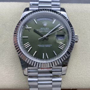 Rolex Day Date M228236-0008 GM Factory V2 Green Dial Stainless Steel Strap Replica Watches - Luxury Replica