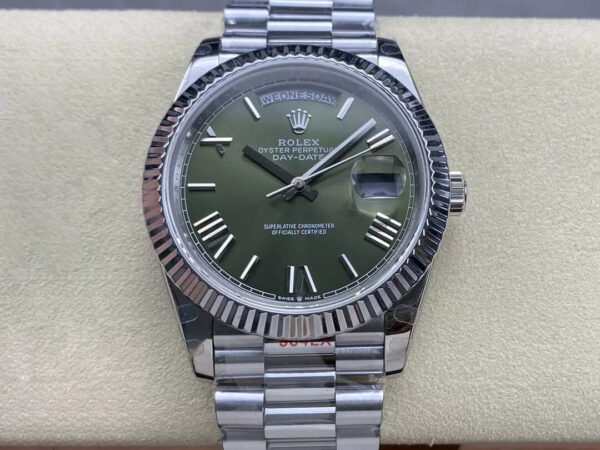 Rolex Day Date M228236-0008 GM Factory V2 Green Dial Stainless Steel Strap Replica Watches - Luxury Replica
