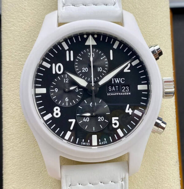 IWC Pilot TOP GUN IW389105 Lake Tahoe TPS Factory White Strap Replica Watches - Luxury Replica
