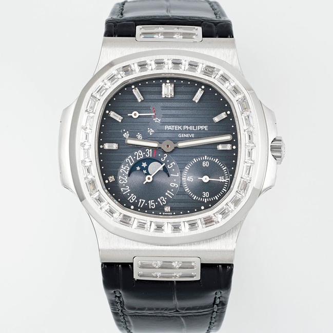 Are Baguette Diamonds On Patek Philippe Nautilus 5712 PPF Factory Super Clone Watch V3 Securely Set